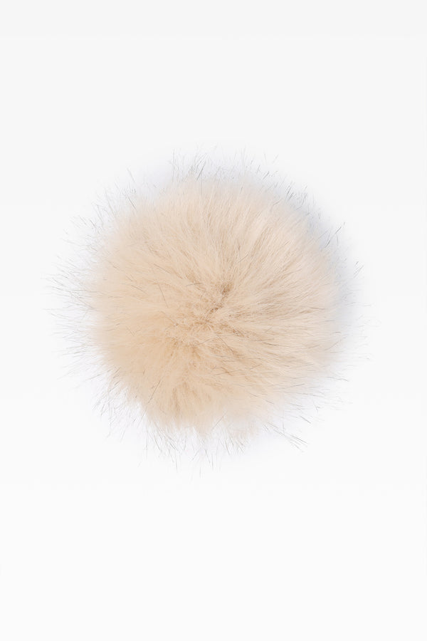 100% Faux Fur Pom Pom Light Taupe