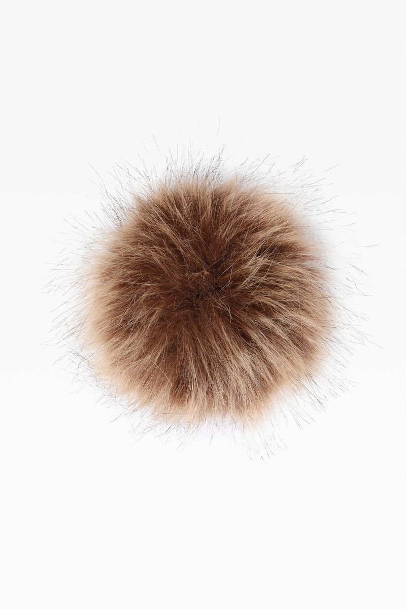 100% Faux Fur Pom Pom Dark Natural