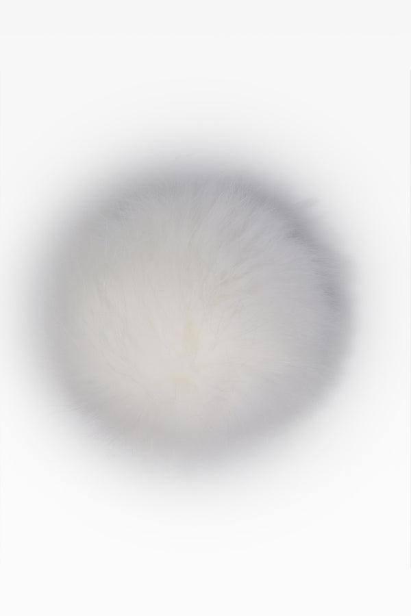 100% Faux Fur Pom Pom White