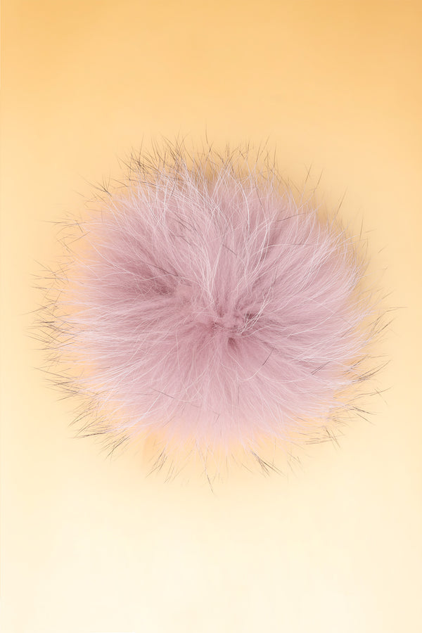 100% Real Fur Pom Pom Natural/White