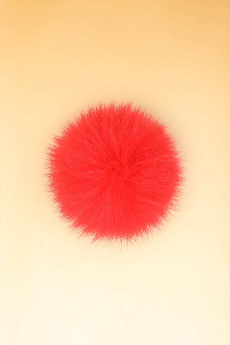 100% Real Fur Pom Pom Ruby