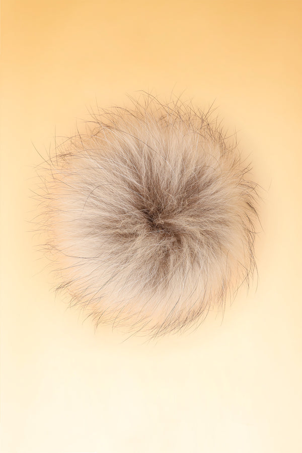 100% Real Fur Pom Pom Natural/Black