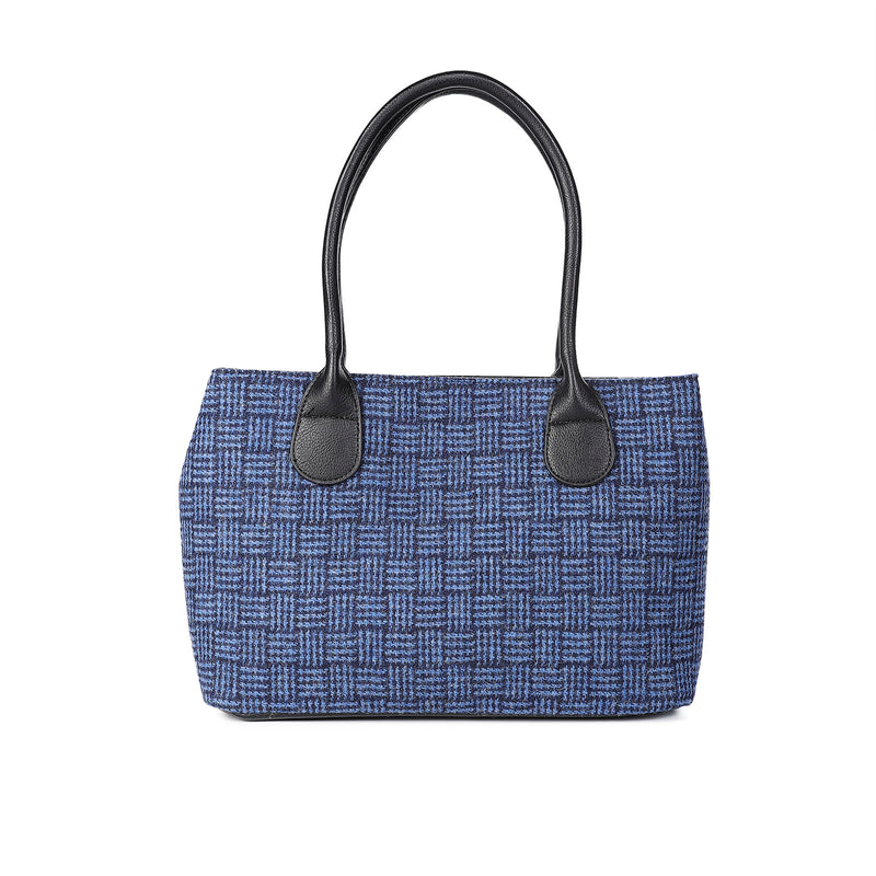 Harris Tweed Ladies Handbag - Classic Blue Basket Weave