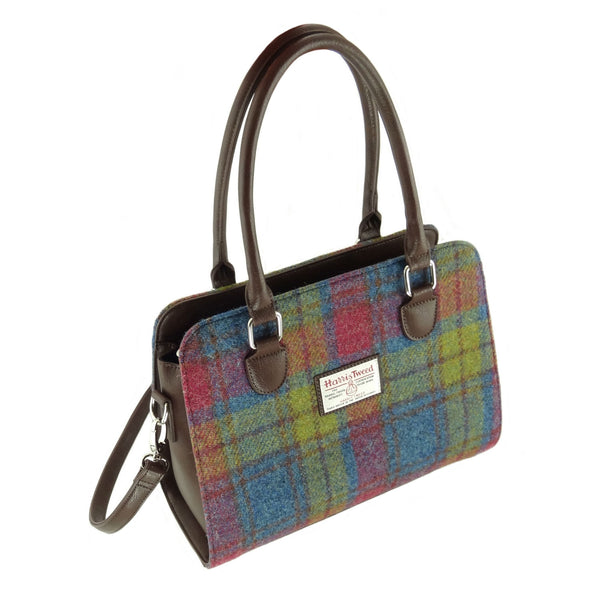 Harris Tweed Midi Tote Bag Findhorn Multi Colour Tartan