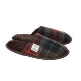 Harris Tweed Slippers Orange/Green Check