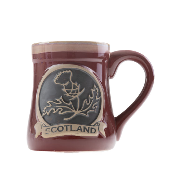 Stoneware Mug With Thistle Red