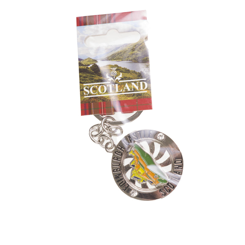 Spinner Keyring Edin Castle Scotland