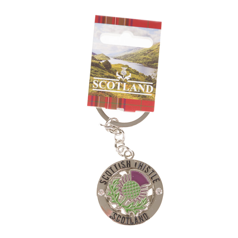 Spinner Keyring Thistle  Scotland