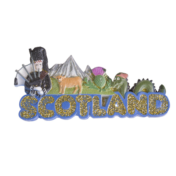 Magnet Glitter Text/ Scotland Icons