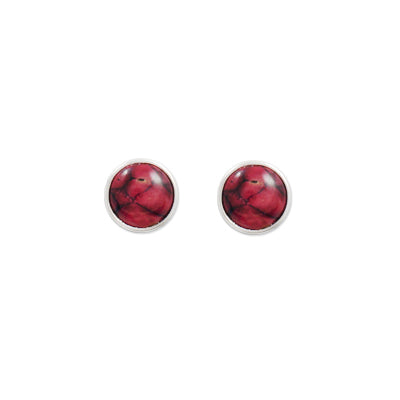 Heathergem Round Sterling Silver Stud Earrings