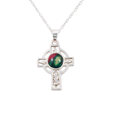 Heathergem Celtic Cross Silver Pendant Sp401