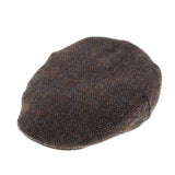 Men's Harris Tweed Stornoway Flat Cap 2013 Brown Check