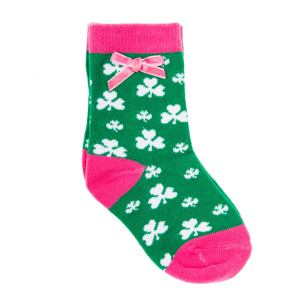 Grn/Pnk Girls Sham Sock