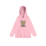 Kids Pastel Highland Cow Hooded Top Cherry Blossom