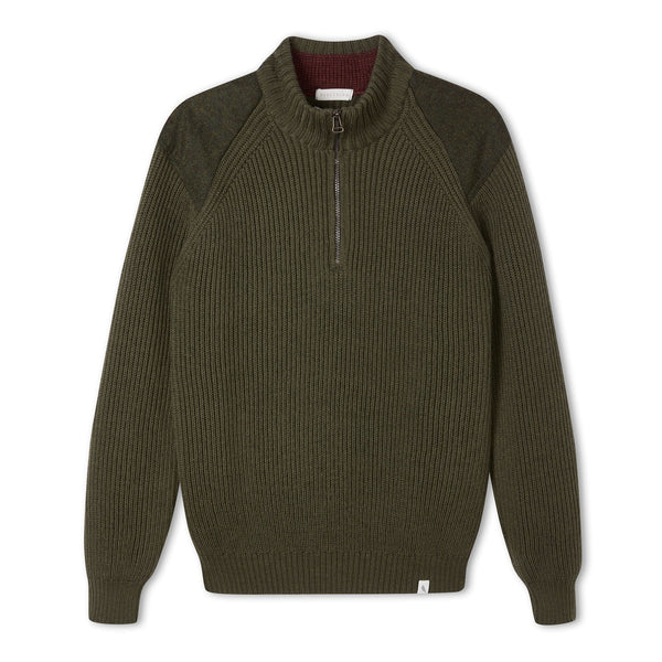 Men's Peregrine Foxton  Zip Neck Made In England Olive