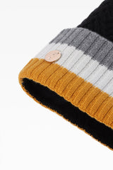 Andie Stripe Pom Hat - Real Fur - Dunedin Cashmere