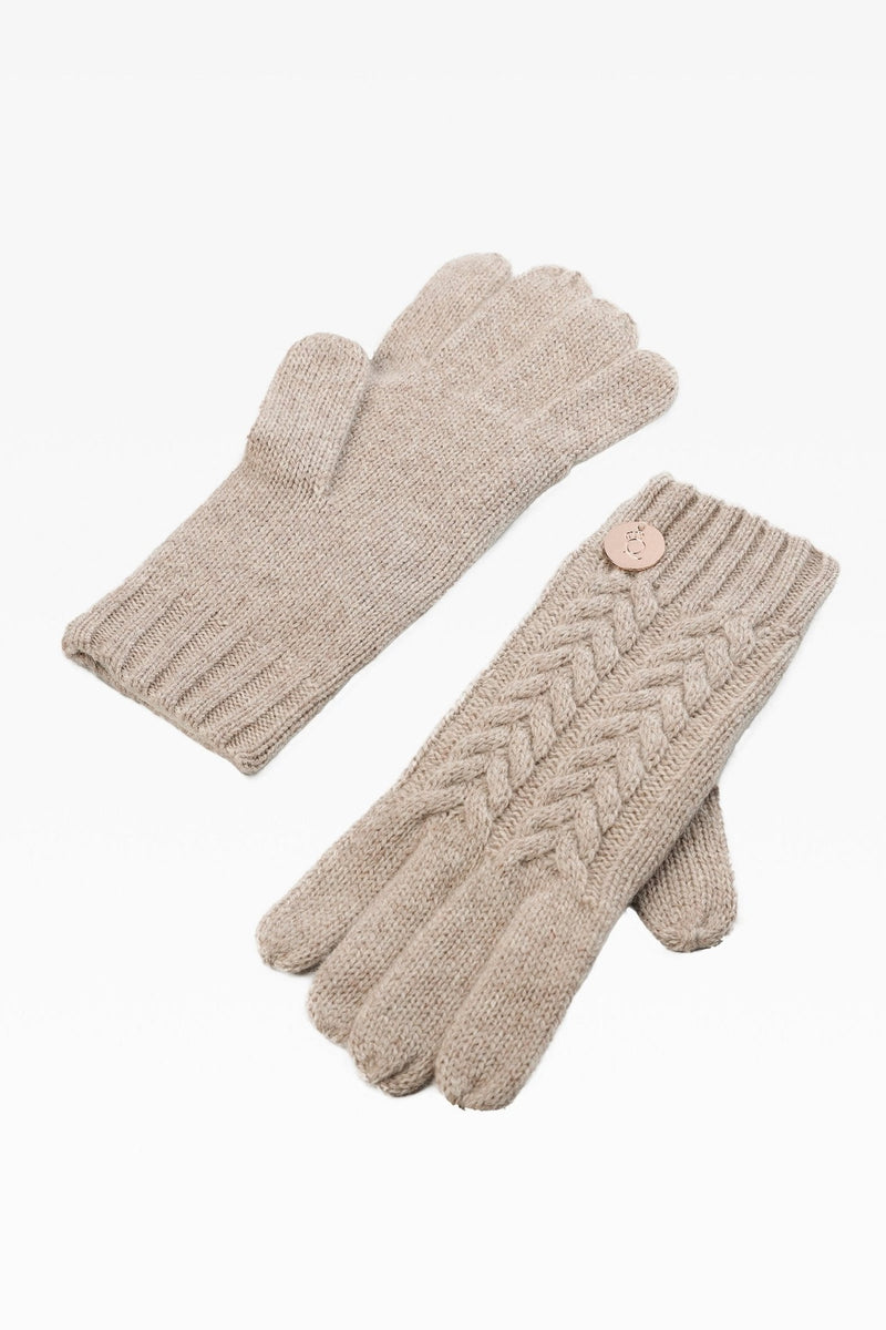 Georgie Cable Rib Gloves - Dunedin Cashmere