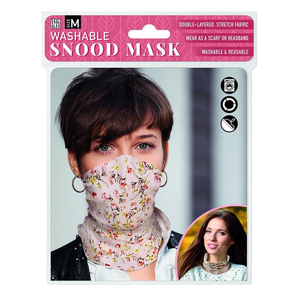 Snood Mask Pink Antique Floral