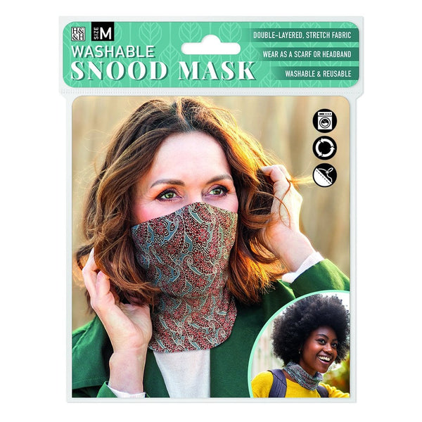 Snood Mask Burgandy Paisley