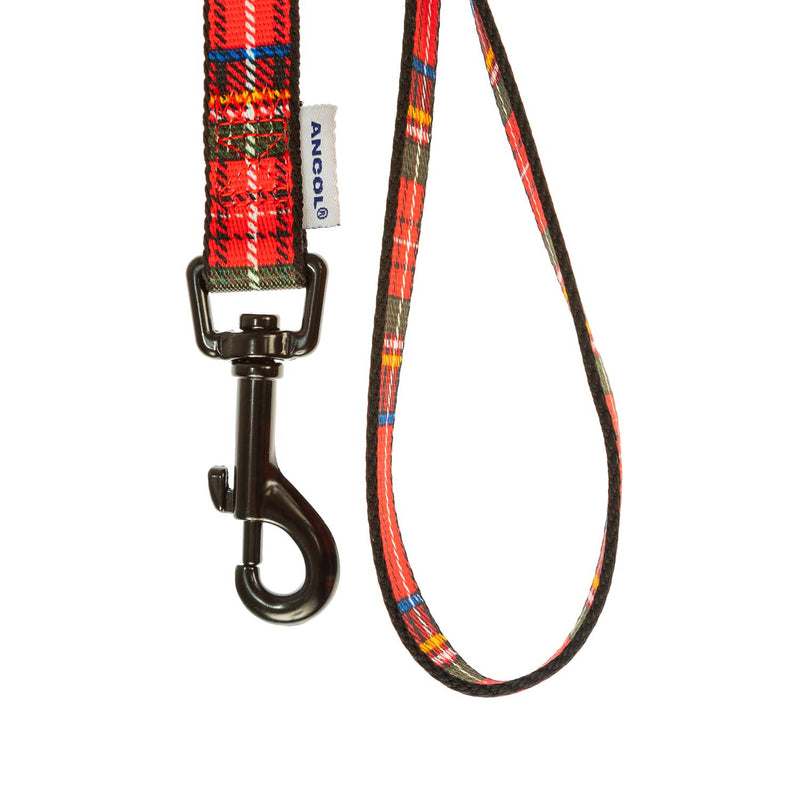 40Inch/100Cm Nylon Red Tartan Lead