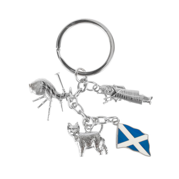 Scot Flag Bagpipe Westie Piper Mtl Charm