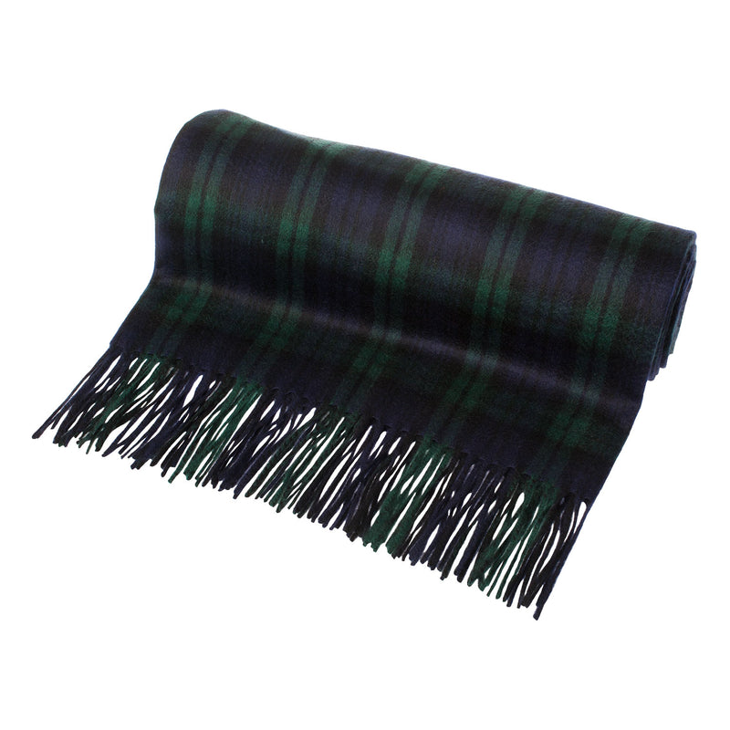 Pure Cashmere Tartan Blanket Black Watch