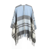 Mini Me Children’s Cape Chequer Tartan 90/10 Cashmere Exploded Blue