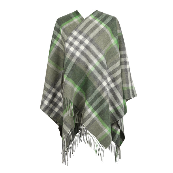 Mini Me Children’s Cape Chequer Tartan 90/10 Cashmere Olive