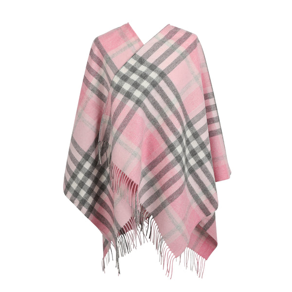 Mini Me Children’s Cape Chequer Tartan 90/10 Cashmere Pink