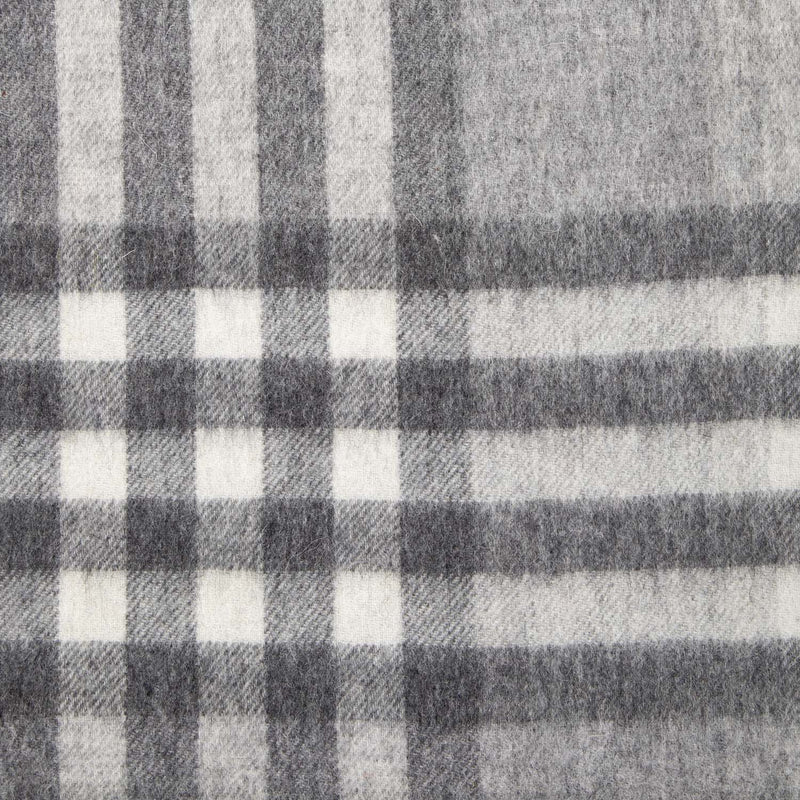 Chequer Tartan 90/10 Cashmere Blanket Grey