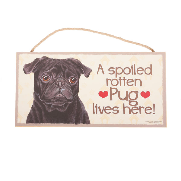 Pet Plaque Pug Black