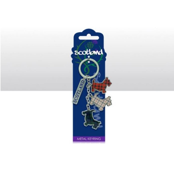 Scot Tartan Terriers  Charm Keyring