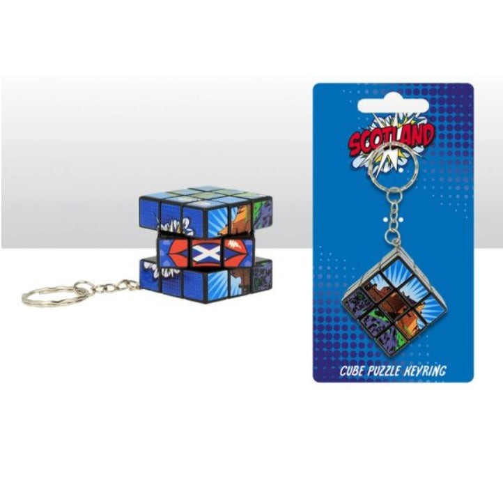 Scotland Pop Art Puzzle Cube Keyring