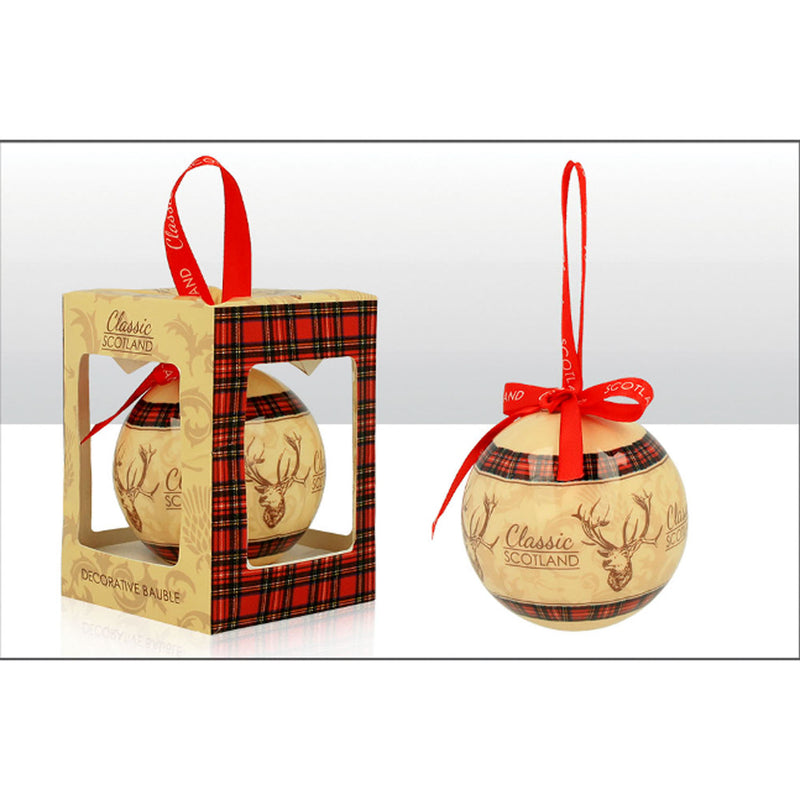 Classic Scotland Stag Bauble In Box