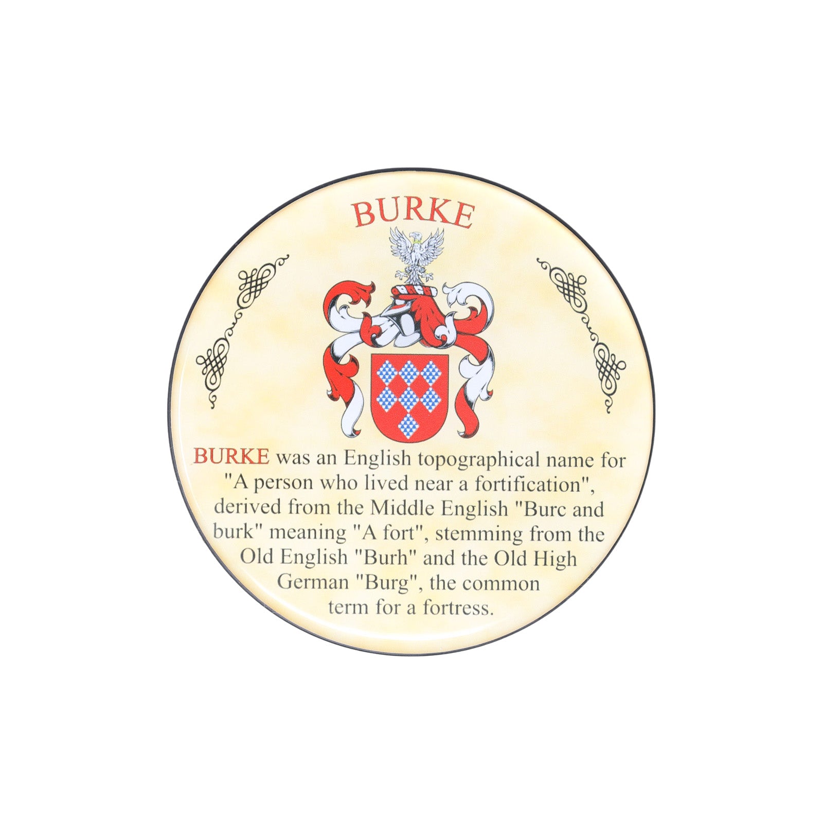 Heraldic Coaster Burke – Tartan Weaving Mill