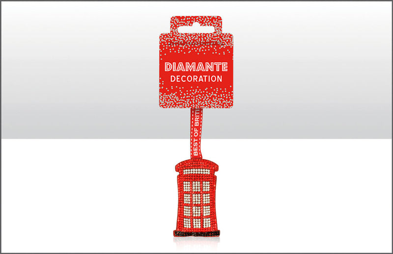 Telephone Box Diamante Hanging Dec