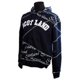 Scotland Scroll Hooded Zip Top Navy