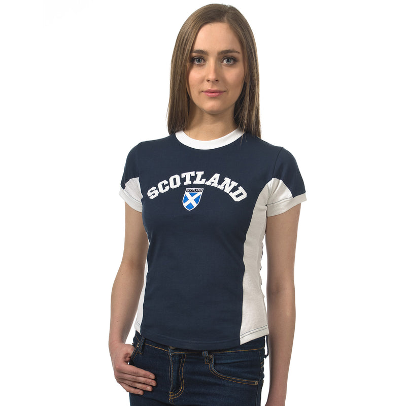 Ladies Scotland No 9 T/Shirt Navy