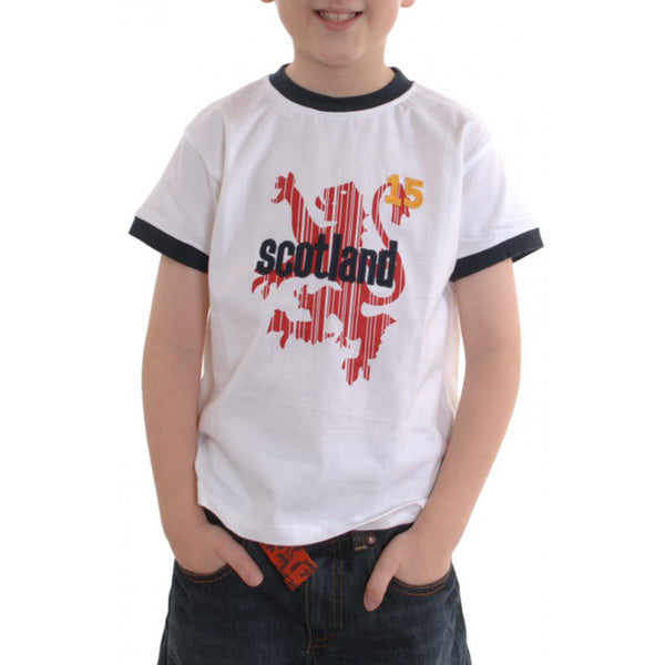 Kids Scotland No 15 Red Lion T-Shirt White