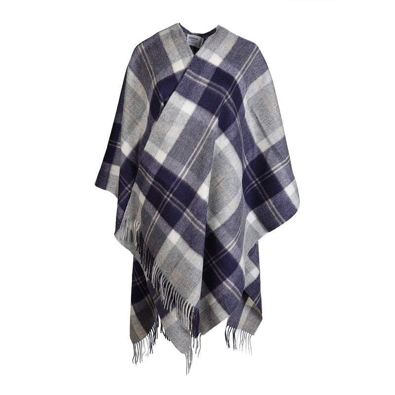 Edinburgh Lambswool Long Tartan Cape Bannockbane Silver