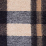 Edinburgh 100% Lambswool Tartan Scarf Bursted Check Neutral/Navy