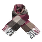 Edinburgh 100% Lambswool Tartan Scarf Checkers - Burgundy