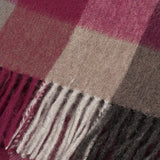 Edinburgh 100% Lambswool Tartan Scarf Checkers - Burgundy