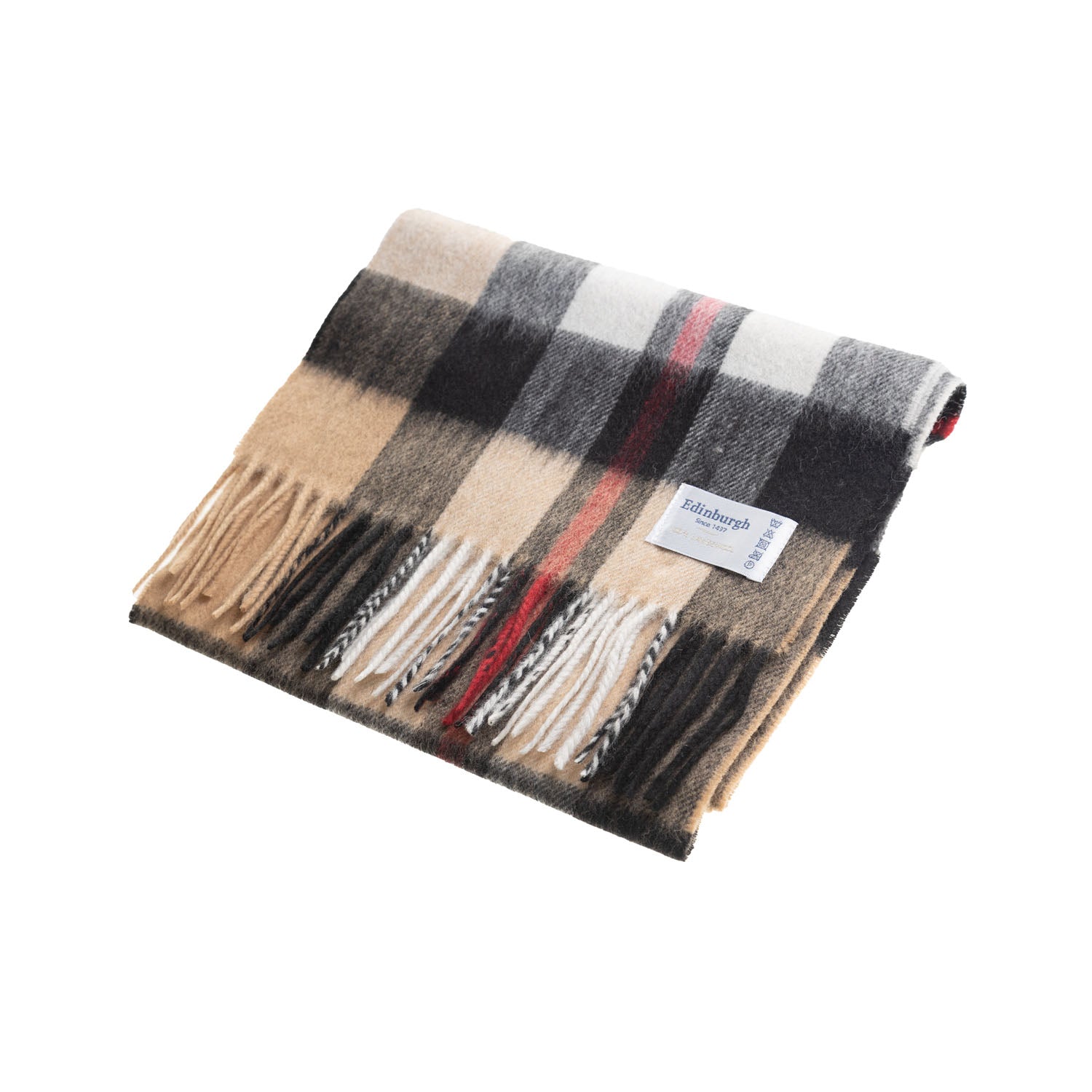 Edinburgh 100% Lambswool Tartan Scarf Exploded Thomson Camel – Tartan ...