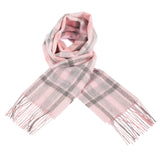 Edinburgh 100% Lambswool Tartan Scarf Henold - Lt Pink/Derby Grey