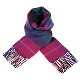 Edinburgh 100% Lambswool Tartan Scarf Mixed Check - Magenta/Black