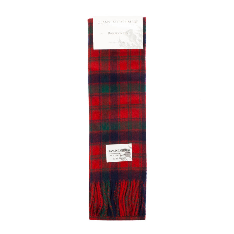 Cashmere Scottish Tartan Clan Scarf Robertson Red