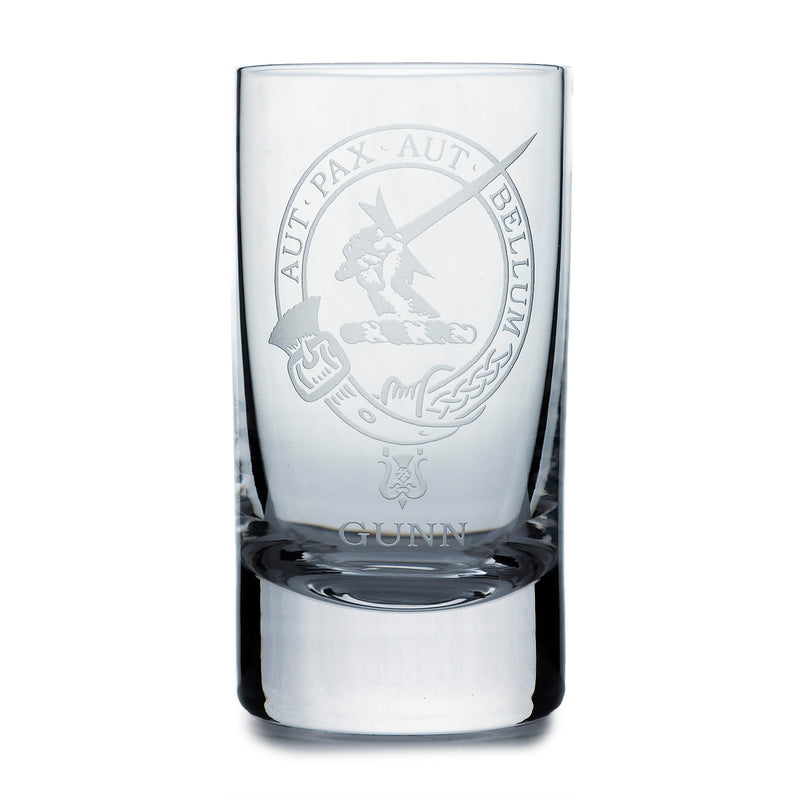 Collins Crystal Clan Shot Glass Gunn