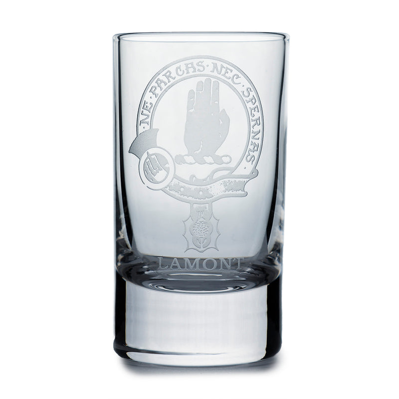 Collins Crystal Clan Shot Glass Lamont