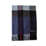 Chequer Tartan 90/10 Cashmere Blanket Exploded Navy